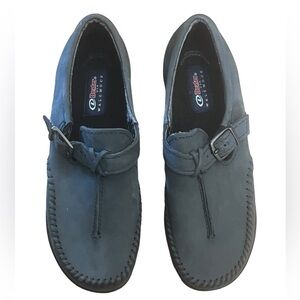 DEXTER Bluish/Grey Leather Walkmocs Slip On High Quality Comfort Shoes